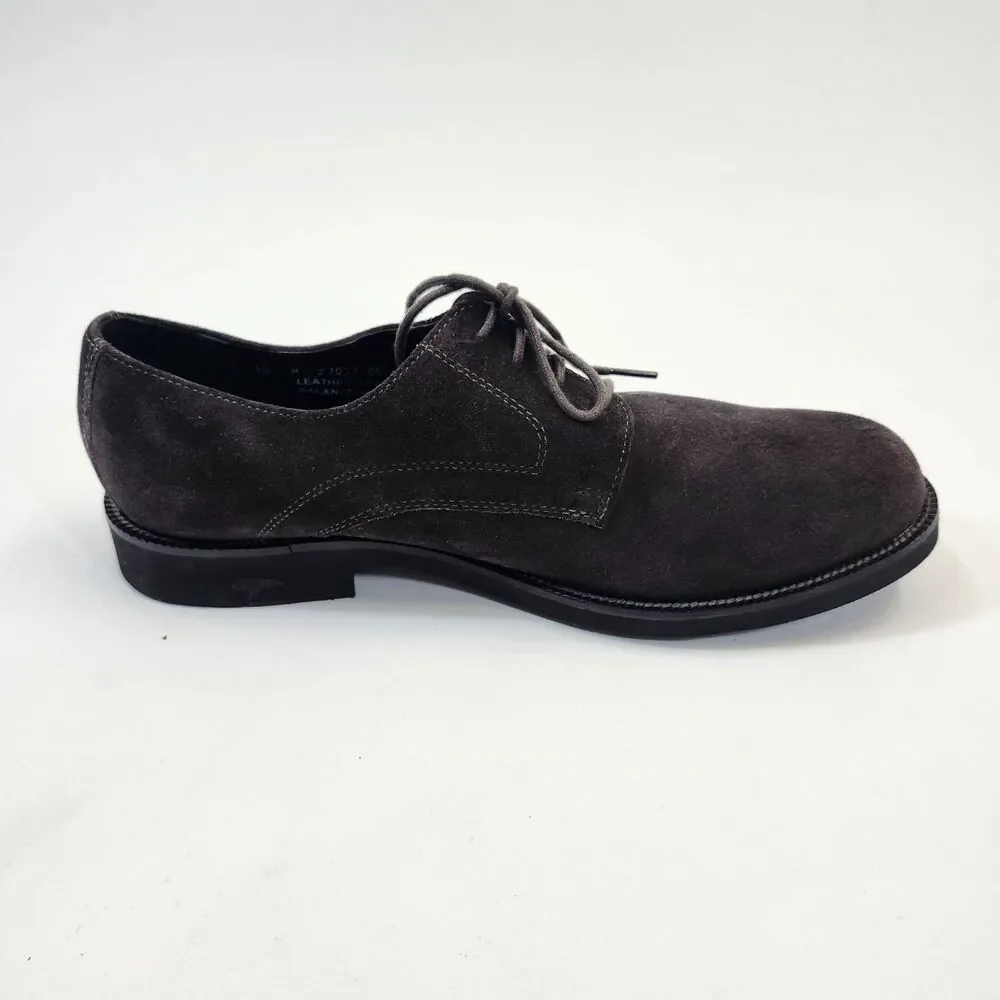 Bostonian Mens 10M Brown Suede Plain Toe Derby Shoes Leather Casual Dress Oxford